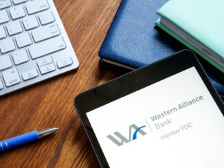 Tablet with Western Alliance Bank logo.